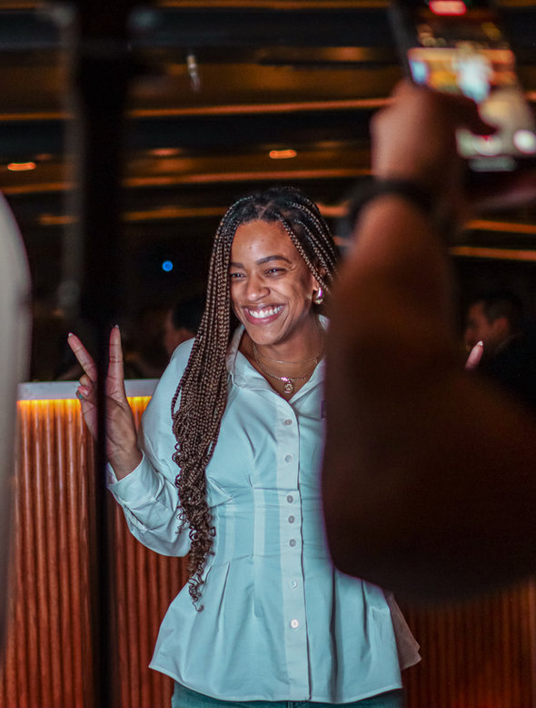 Guest celebrating at Fuego Steakhouse & Bar